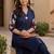 Women Embroidered Pleated Thread Work Cotton Kurta with Trousers