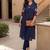 Women Embroidered Pleated Thread Work Cotton Kurta with Trousers