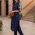 Women Embroidered Pleated Thread Work Cotton Kurta with Trousers