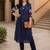 Women Embroidered Pleated Thread Work Cotton Kurta with Trousers