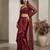 maroon satin embroidered traditional lehenga choli with free size upto 42