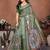 green color digital print work cotton blend saree