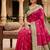 Pink soft banarasi silk saree with zari weaving meenakari design