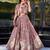 mauve silk blend printed traditional lehenga choli with free size upto 42