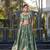 green silk blend printed traditional lehenga choli with free size upto 42