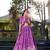 purple silk blend printed traditional lehenga choli with free size upto 42