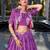 purple silk blend printed traditional lehenga choli with free size upto 42