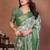 light green color digital print work cotton blend saree