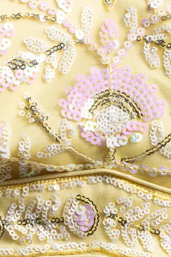 yellow net embroidered traditional lehenga choli