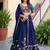 royal blue silk blend embroidered traditional lehenga choli