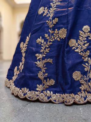 royal blue silk blend embroidered traditional lehenga choli 2