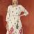 Women Floral Printed Beads and Stones Cotton Kurta with Trousers