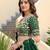 green silk blend embroidered traditional lehenga choli