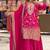 designer pink chinon silk blend  sharara suit