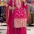 designer pink chinon silk blend  sharara suit