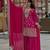 designer pink chinon silk blend  sharara suit