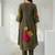 Women Floral Printed Pleated Cotton Kurta with Trousers