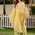 Floral Yoke Design Thread Work Cotton A-Line Kurta With Trousers & Dupatta