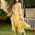 Floral Yoke Design Thread Work Cotton A-Line Kurta With Trousers & Dupatta
