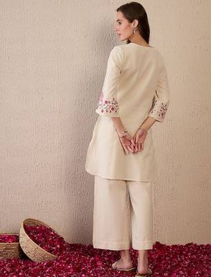 Embroidered Straight Kurta Palazzos Set 4