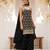 Black silk blend embroidered palazzo set