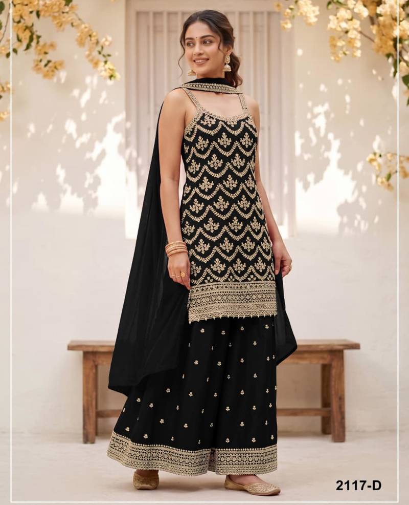 Black silk blend embroidered palazzo set