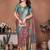 rama color digital print work cotton blend saree