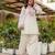 Off-white cotton poly embroidered farshi salwar set