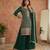 Dark-green silk blend embroidered palazzo set