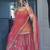 orange and pink faux georgette embroidered lehenga choli stitched