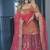 orange and pink faux georgette embroidered lehenga choli stitched