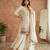 White silk blend embroidered palazzo set