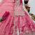 Pink satin embroidered sharara set