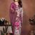 wine color digital print work cotton blend saree
