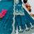 Teal satin embroidered sharara set