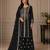 Black faux georgette embroidered palazzo set