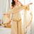 Beige silk blend lace palazzo set