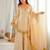 Beige silk blend lace palazzo set