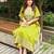 Green faux georgette embroidered KAFTAN set
