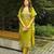 Green faux georgette embroidered KAFTAN set