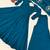 Teal-blue silk blend plain palazzo set