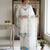 White faux georgette embroidered palazzo set