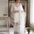 White faux georgette embroidered palazzo set