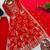 Red georgette embroidered flared gown set