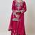 Rani-pink silk blend embroidered palazzo set