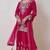 Rani-pink silk blend embroidered palazzo set