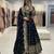 Black faux georgette embroidered flared gown set