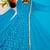 Blue faux georgette embroidered flared gown set