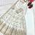 White silk blend embroidered flared gown set