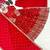 Red silk blend embroidered flared gown set